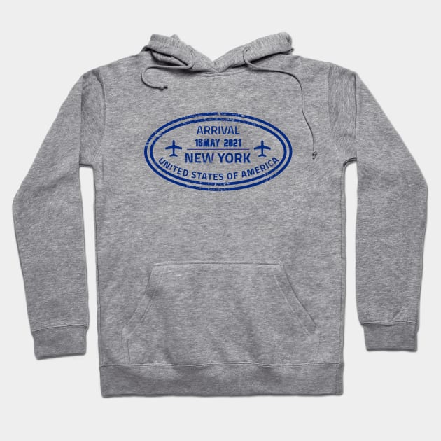 New York passport stamp Hoodie by Travellers